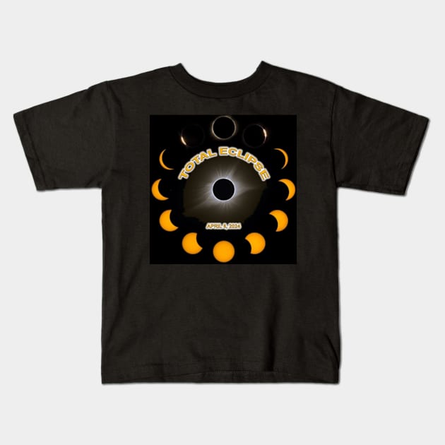 TOTAL ECLIPSE APRIL 8, 2024 Kids T-Shirt by colormecolorado